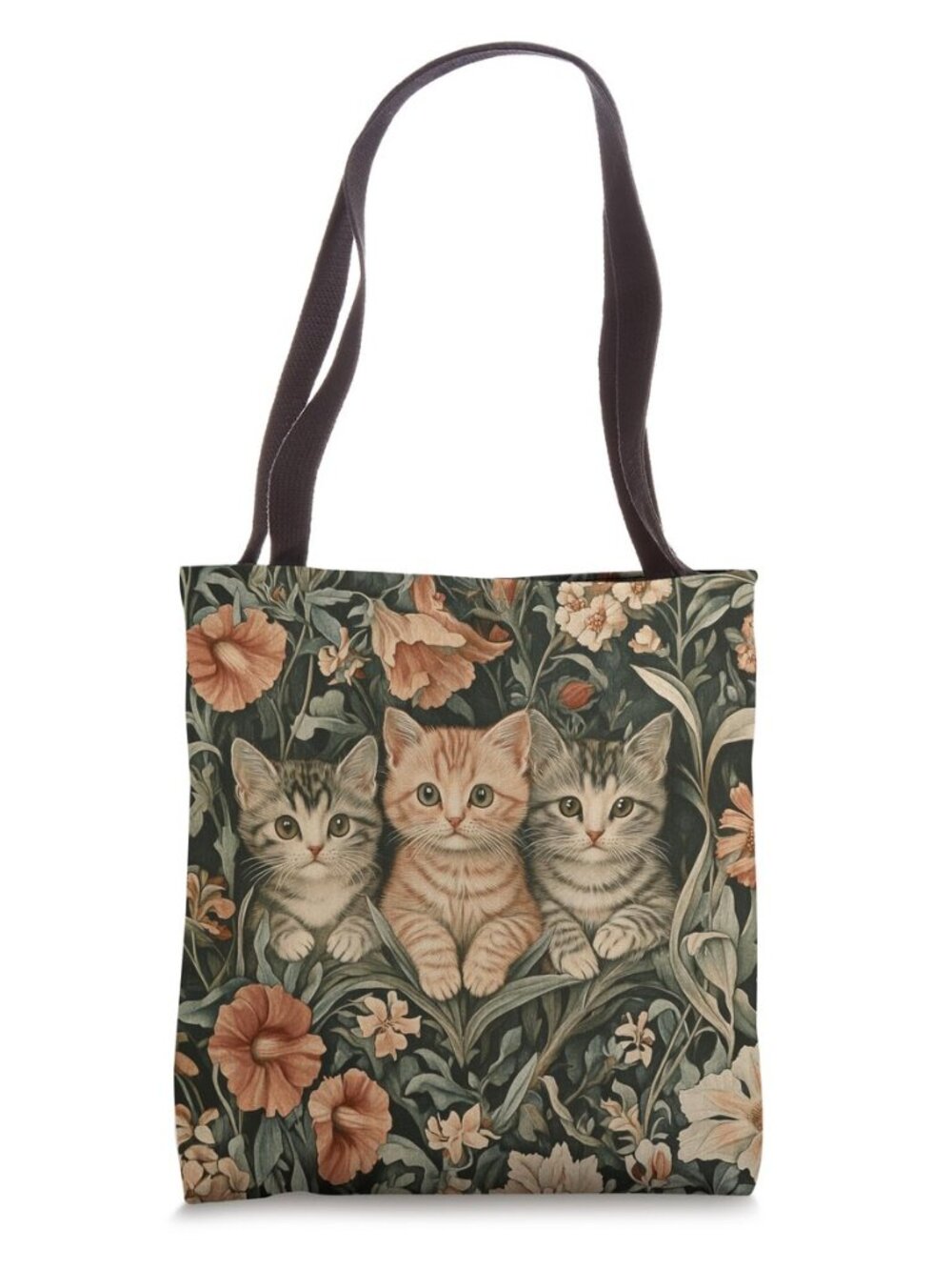 Three Kittens William Morris Style Tapestry Tote Bag